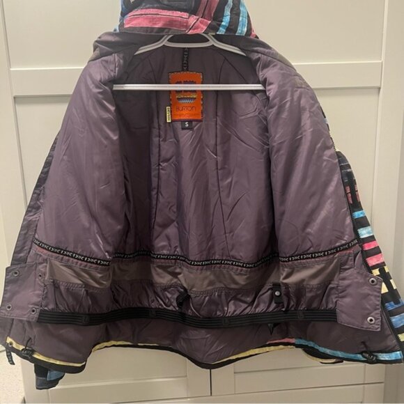 BURTON Striped Multicolor Snowboard Ski Jacket -Lots of Features! Sz Small - Picture 12 of 16